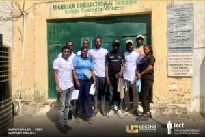LGCF Clinical Psychologist and torture survivor volunteers providing therapy and psychosocial support to inmates at the NCoS Suleja Custodial Centre.