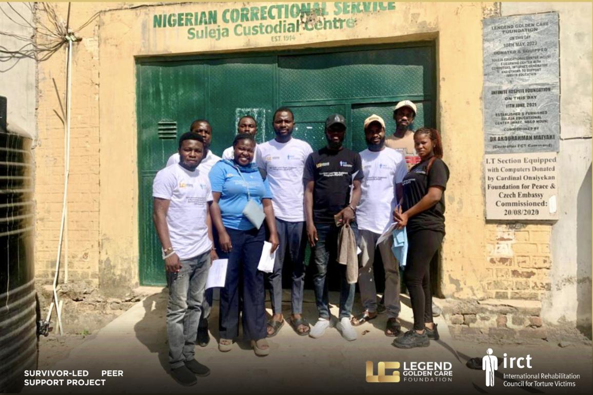 LGCF Clinical Psychologist and torture survivor volunteers providing therapy and psychosocial support to inmates at the NCoS Suleja Custodial Centre.