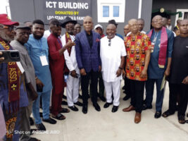 Leo Stan (middle) in a group photograph with old boys of Holy Ghost Secondary School