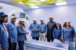 NNPC officials, CMD NAUTH and the Pro -Chancellor UNIZIK inspecting the MRI machine.