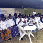 Oweikpodor, flanked by other Ijaw leaders, addressing newsmen