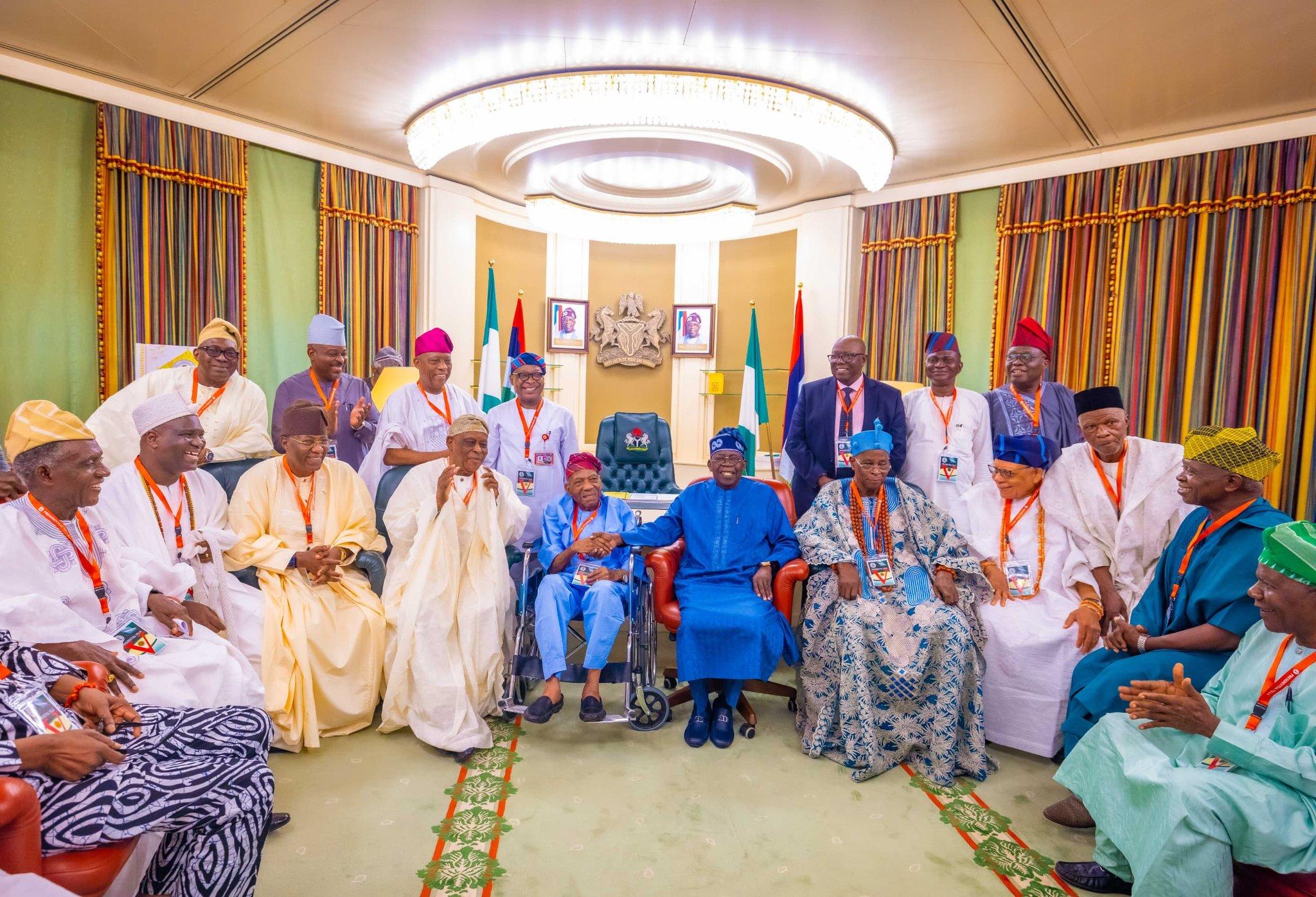 President Tinubu with Afeneifere leaders, 2024