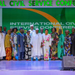 Secretary to the Government of the Federation, George Akume, and the Head of the Civil Service of the Federation, Mrs Didi  Walson-Jack (m) flanked by Federal Permanent Secretaries, former Head of the Civil Service of the Federation and other top government functionaries, at the International Civil Service Conference 2026, on Wednesday 20th May, 2026 in Abuja