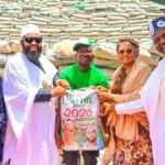 L-R Wife of Niger State Governor Hajia Fatima Umaru Bago, the Governor Farmer Umaru Bago, one of the farmers, First Lady of Nigeria Senator Oluremi Tinubu and APC National Chairman, Prof Nentawe Yilwatda after the First Lady flagged off 2026 Farming Season with the handing over of tools and implements to farmers in Minna on Saturday 2nd May 2026