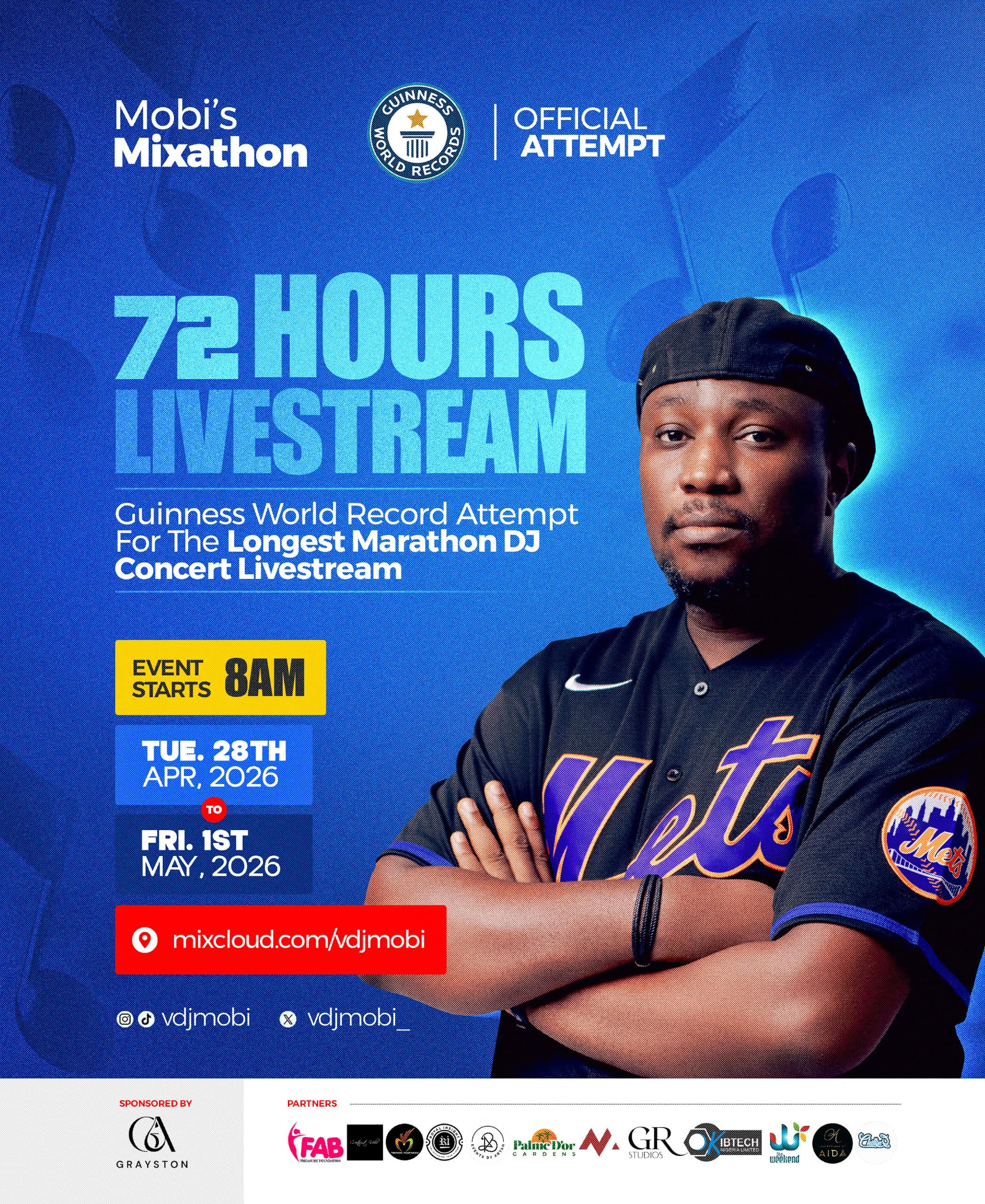 Nigerian DJ targets GWR with 72-hour livestreaming