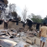 •Buildings razed by the attackers in Okporojo.