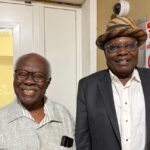 Bode George (L) and Sen Wabara (R) at the London hospital
