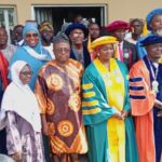 Rep of NSUK VC, Prof. Halima Kutigi; the Inaugural Lecturer, Prof. Abdul Adamu; Dean Faculty of Administration, Prof. Abdullahi Zubairu, among others during the event in Keffi LGA, Nasarawa State