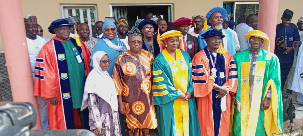 Rep of NSUK VC, Prof. Halima Kutigi; the Inaugural Lecturer, Prof. Abdul Adamu; Dean Faculty of Administration, Prof. Abdullahi Zubairu, among others during the event in Keffi LGA, Nasarawa State