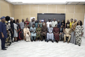 Adeyemi (4th left), Abdullahi (4th right); Oche (3rd right); Ogbansiegbe (2nd right) and others at the workshop.