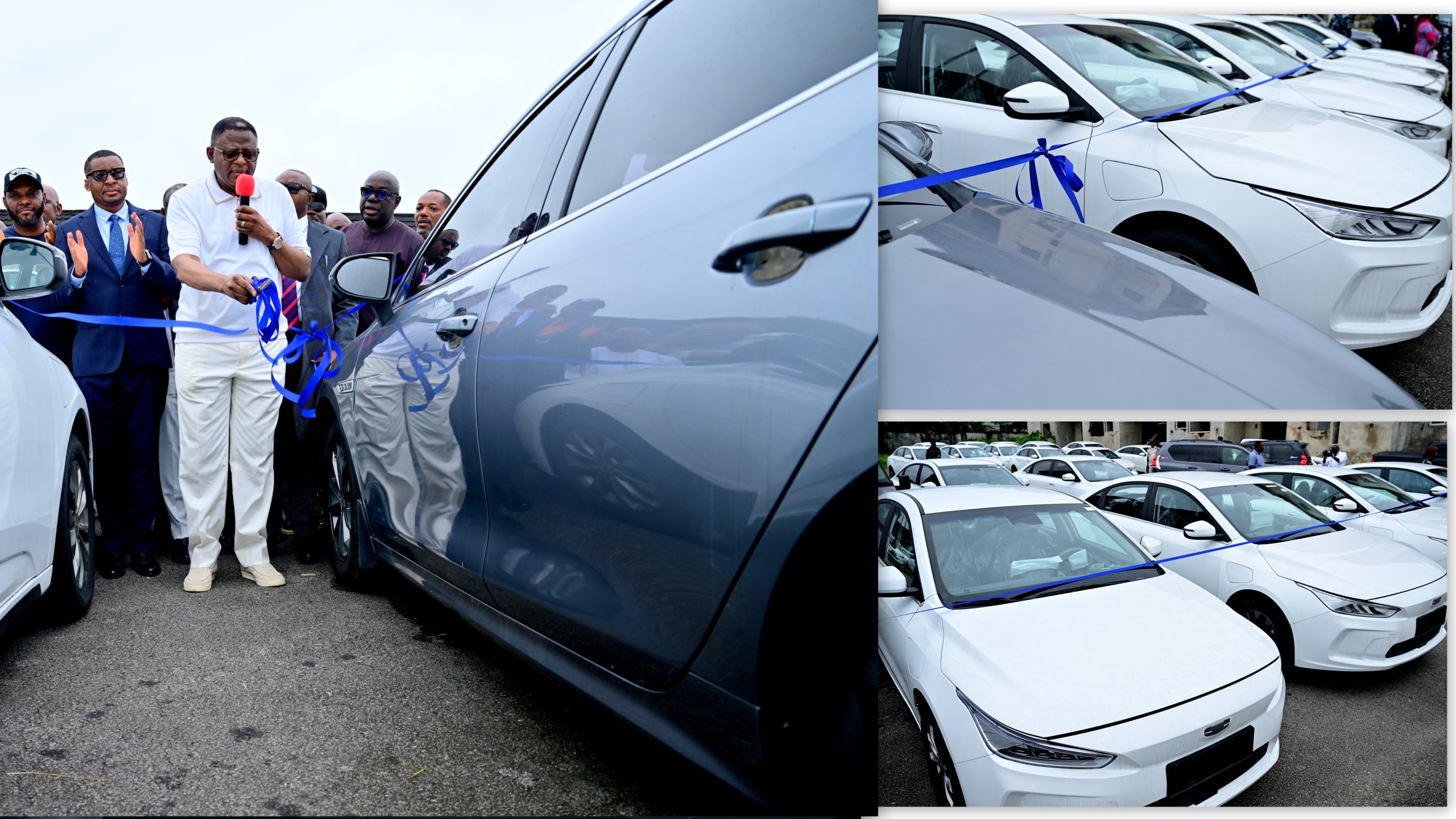 Cross River State governor, His Excellency, Senator Bassey Otu, Unveils 100 Electric Vehicles for Permanent Secretaries and empowerment, today in Calabar to mark the June 12 anniversary.