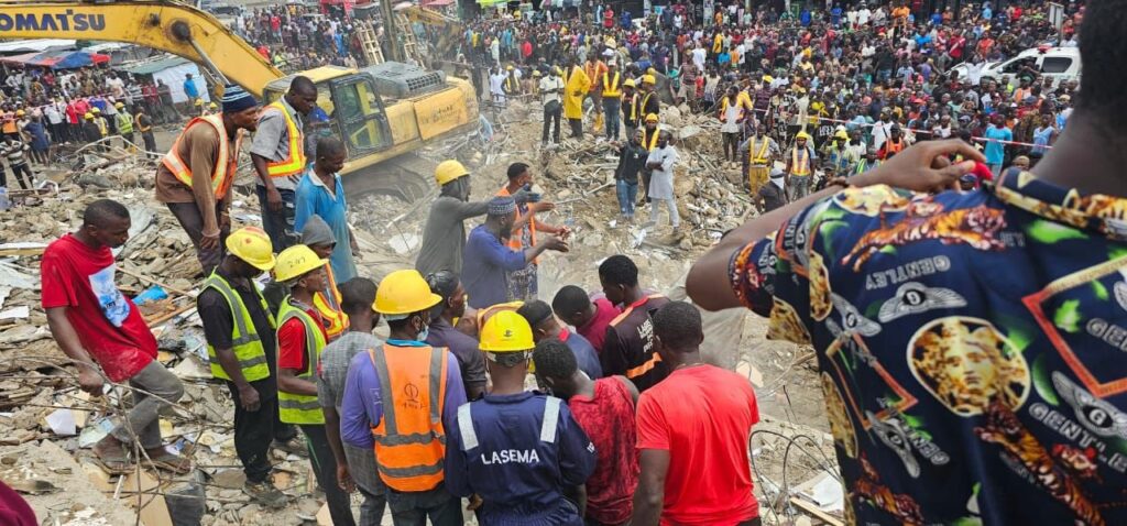 16 rescued as storey building collapses in Lagos