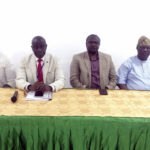 L-R- NPA Vice President, Babaseinde Ogunniyi; President, Lukman Dauda, Deputy President (West), Olakunle Sogbein and council member, Henry Idogun, at the press briefing.