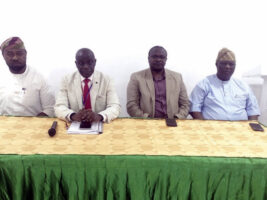 L-R- NPA Vice President, Babaseinde Ogunniyi; President, Lukman Dauda, Deputy President (West), Olakunle Sogbein and council member, Henry Idogun, at the press briefing.
