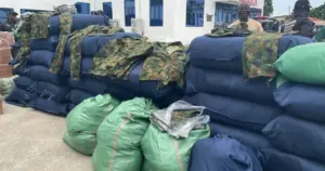 Lagos police intercept 47 sacks of military camouflage, arrest four suspects