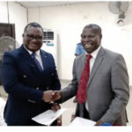 OAUSTECH VC, Ologunorisa congratulates guest lecturer, Momoh