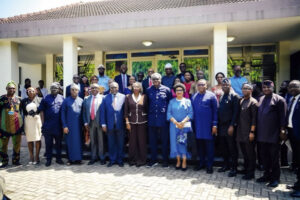 Ogunsola (middle); Adesina (6th right); Ebi (6th left) and others at the event