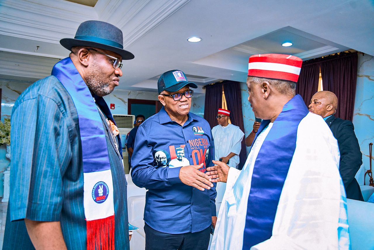 Peter Obi, Kwankwaso, Dickson storm Nasarawa for NDC campaign finale