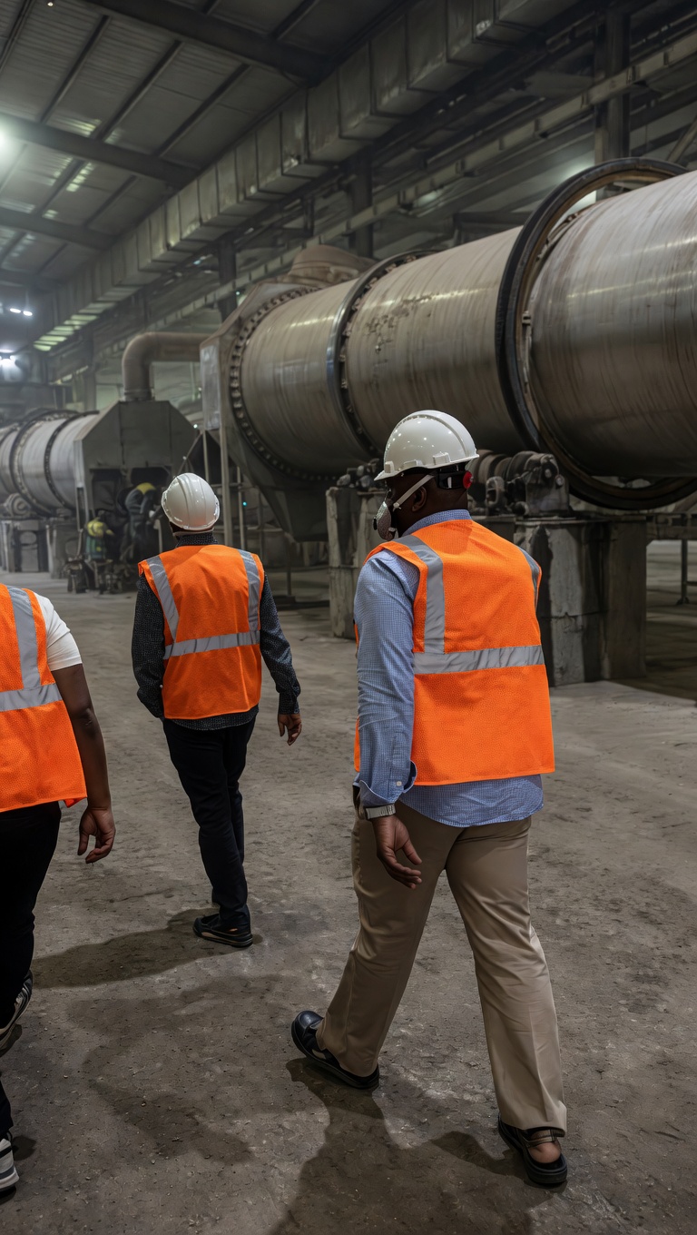 Okoya and team in a facility in Türkiye