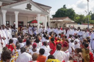 The traditionalists at the palace of the Oba of Benin
