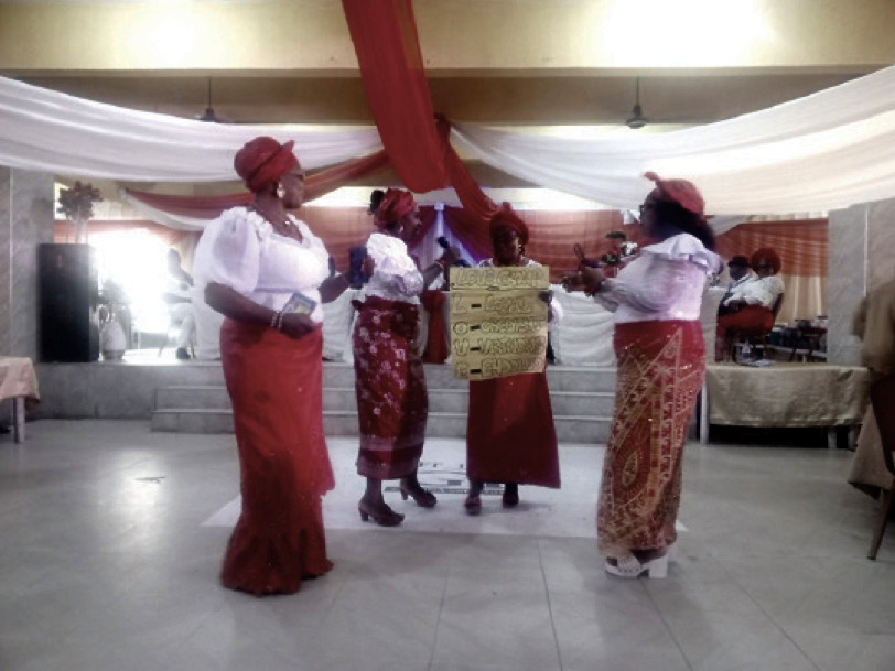 Women groups recite Voices of Motherhood during the programme