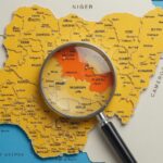 NIGERIA MAP – KADUNA, PLATEAU MAPS HIGHLIGHTED ORANGE AND MAGNIFYING MAP