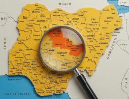 NIGERIA MAP – KADUNA, PLATEAU MAPS HIGHLIGHTED ORANGE AND MAGNIFYING MAP