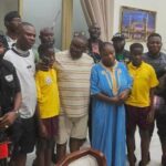 Former Minister of Power, Adebayo Adelabu, Mrs. Olaide Busayo Adegoke John-Paul and her twin sons, Peter and Paul.