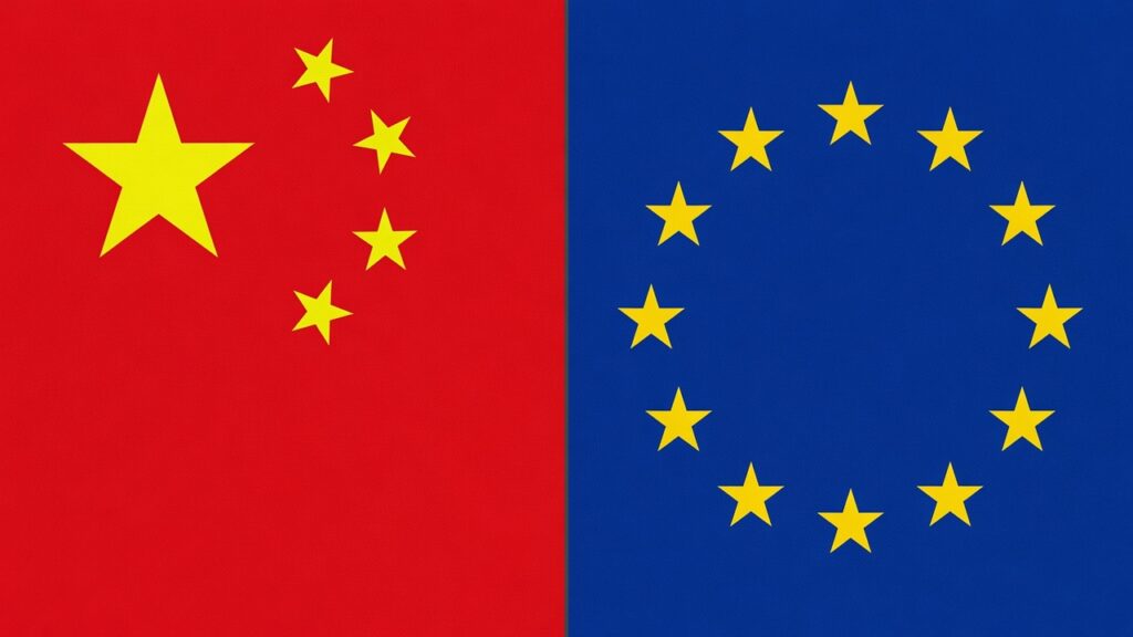 China EU flags
