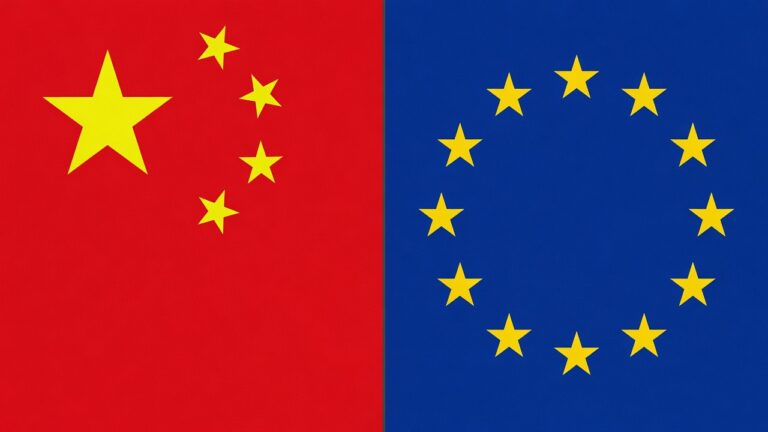 China EU flags