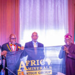 L- R: AMSG Chief of Staff, Patrick Mulindwa, Secretary-General of the African Minerals Strategy Group (AMSG), Moses Michael Engadu; Nigeria’s Minister of Solid Minerals Development and Chairperson of the AMSG Ministerial Steering Committee, Dele Alake; and President Bola Ahmed Tinubu during the presentation of the AMSG Instrument of Ratification and the President’s swearing-in as Chairman of the AMSG General Assembly at the State House in Abuja on Tuesday, June 23, 2026
