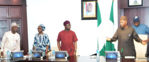 From left: Permanent Secretary, Federal Ministry of Finance, Muhammed Sanusi Dannuma: Permanent Secretary, Federal Ministry of Budget and Economic Planning, Deborah Odoh: Minister of Humanitarian Affairs and Poverty Reduction, Dr. Bernard Mohammed Doro and Vice President Kashim Shettima during Meeting on Anficipatroy Action and Task Force at the Presidential Villa in Abuja on Thursday (25/6/2026)