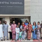 Nigerian Ambassador-Designate to the State of Israel, Nkechi Linda Ufochukwu (centre), on arrival in Tel Aviv, Israel