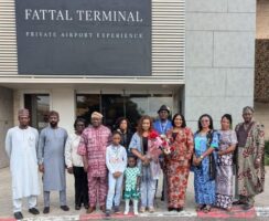 Nigerian Ambassador-Designate to the State of Israel, Nkechi Linda Ufochukwu (centre), on arrival in Tel Aviv, Israel