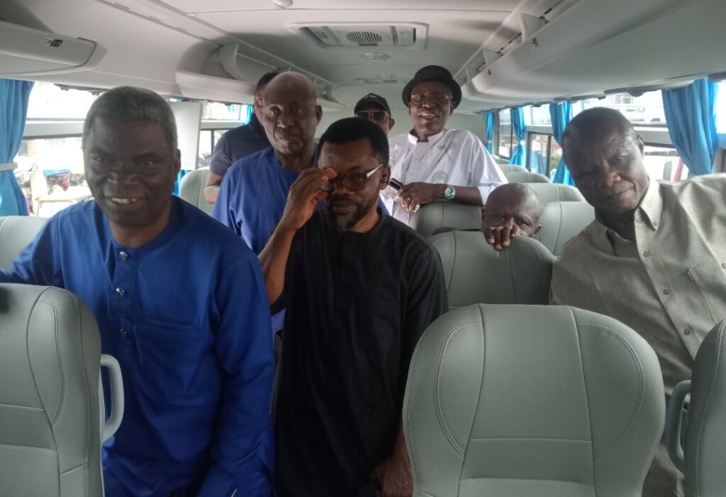 L-R: (front-row) CEO of Area Motors,  Chief Clement Okuefuna; PRO, Paul Okogbenun; President, Comrade Uwemedimo Essien; Ex-President, Engr. Isaac Uhunmwagbo; and Southeast Coordinator, Eze Ezenta Mark-Anthony. at the PTONA AGM in Lagos on Thursday, July 10, 2026