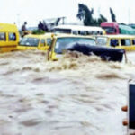 A flooded road in Lagos
