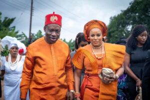 Anambra State Governor, Prof. Chukwuma Soludo and wife, Nonye.