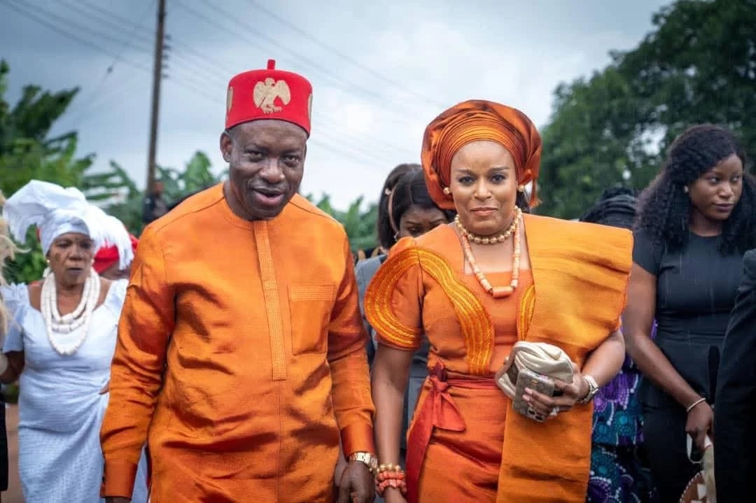 Anambra State Governor, Prof. Chukwuma Soludo and wife, Nonye.