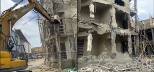 Building demolition.