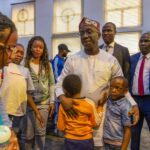 Governor Monday Okpebholo with Edo South Africa returnees at the Government House in Edo on Monday…Photo Credit- Edo Govt