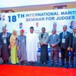 Minister of Marine and Blue Economy Adegboyega Oyetola, CJN Ekekere-Ekun, SGF Sen. Akume, and other participants in Abuja on Wednesday