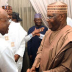 National Chairman ADC, David Mark (left), and former Vice President, Atiku Abubakar