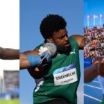 Goodness Nwachukwu, Chukwuebuka Enekwechi and Tobi Amusan