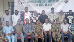 Officials of the Nigerian Navy, University of Calabar Teaching Hospital, Arthroscopy Society of Nigeria and some beneficiaries