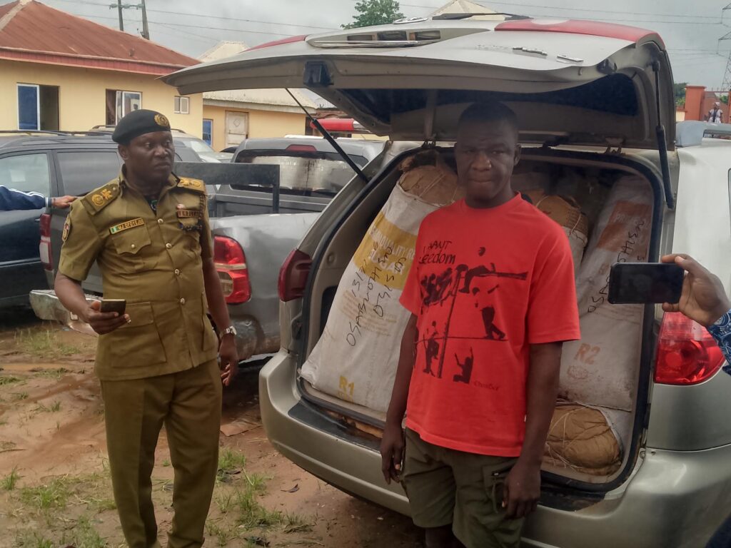 One of the suspects being paraded by the NDLEA, Edo State Command