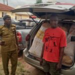 One of the suspects being paraded by the NDLEA, Edo State Command