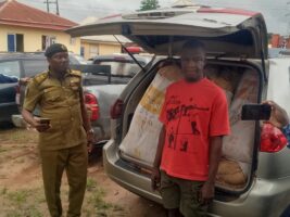 One of the suspects being paraded by the NDLEA, Edo State Command