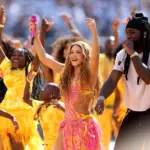 Shakira and Burna Boy perform at the 2026 World Cup final halftime show