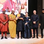 Marno de Jong officially hands over to Elohor Aiboni as Executive Vice President, Nigeria, and Country Chair, Shell Companies in Nigeria (SCiN), as industry leaders look on during the handover ceremony at Eko Hotel & Suites, Lagos
