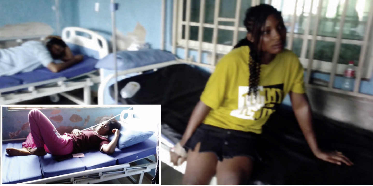Some victims of the attack on hospital bed